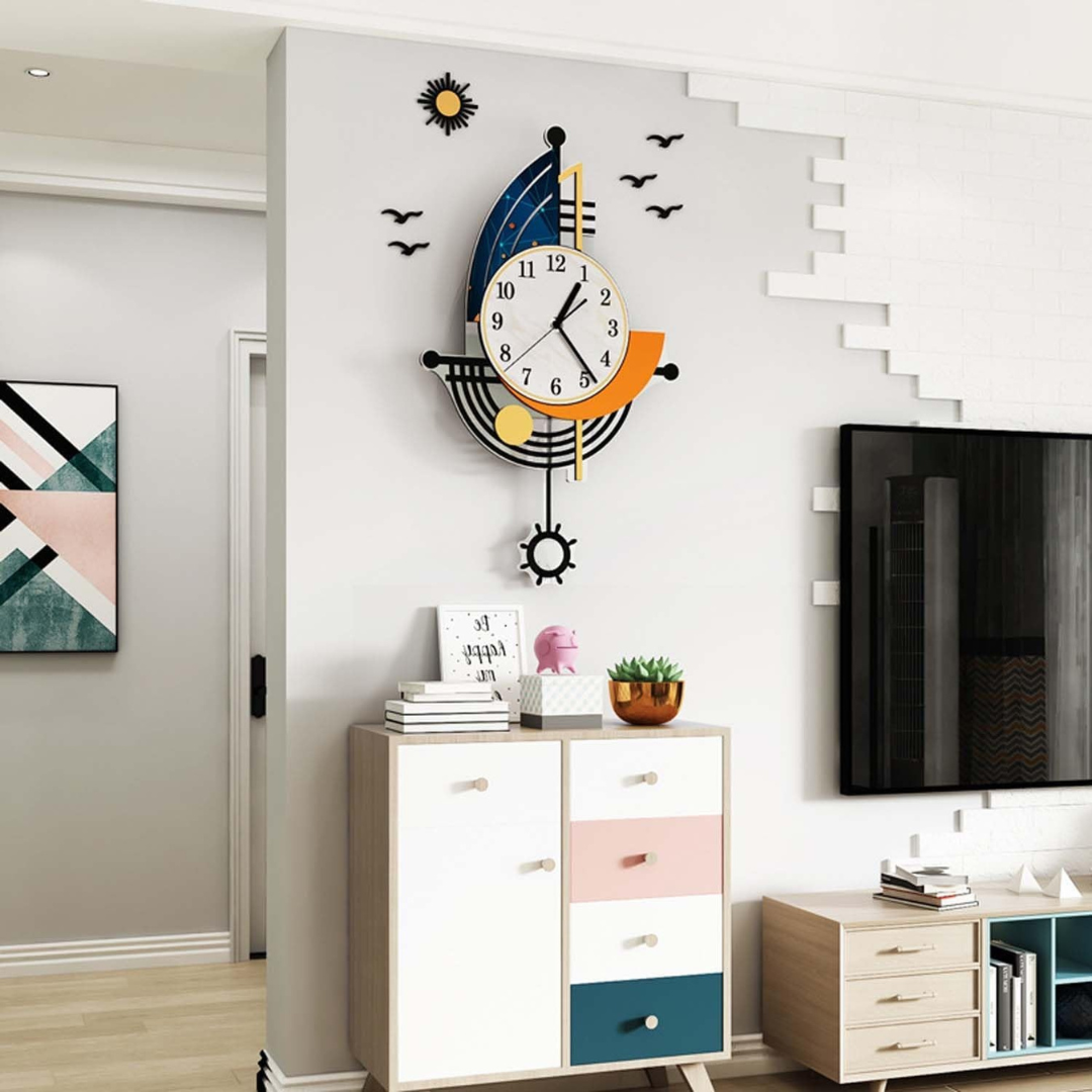 Nautica - Large Sailing Boat Wall Clock