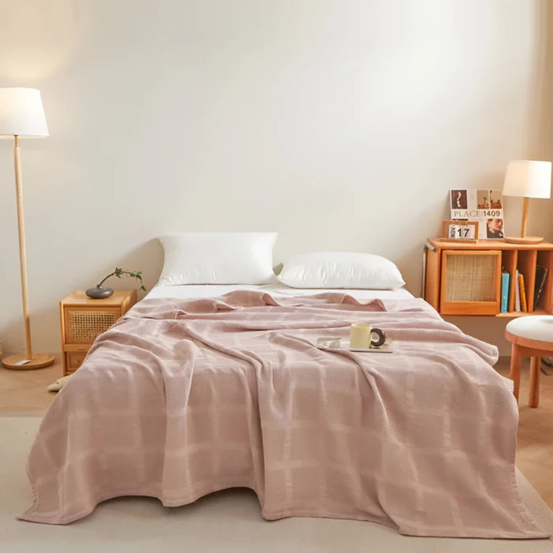 CozyVibe - Soft Waffle Fleece Throw