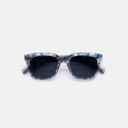 Classic Squared Frame Sunglasses in Azure with Protective Case & Cleaning Cloth-2