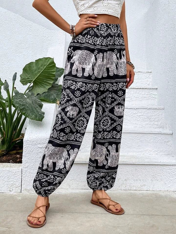 Boho Elephant Women's Harem Trouser