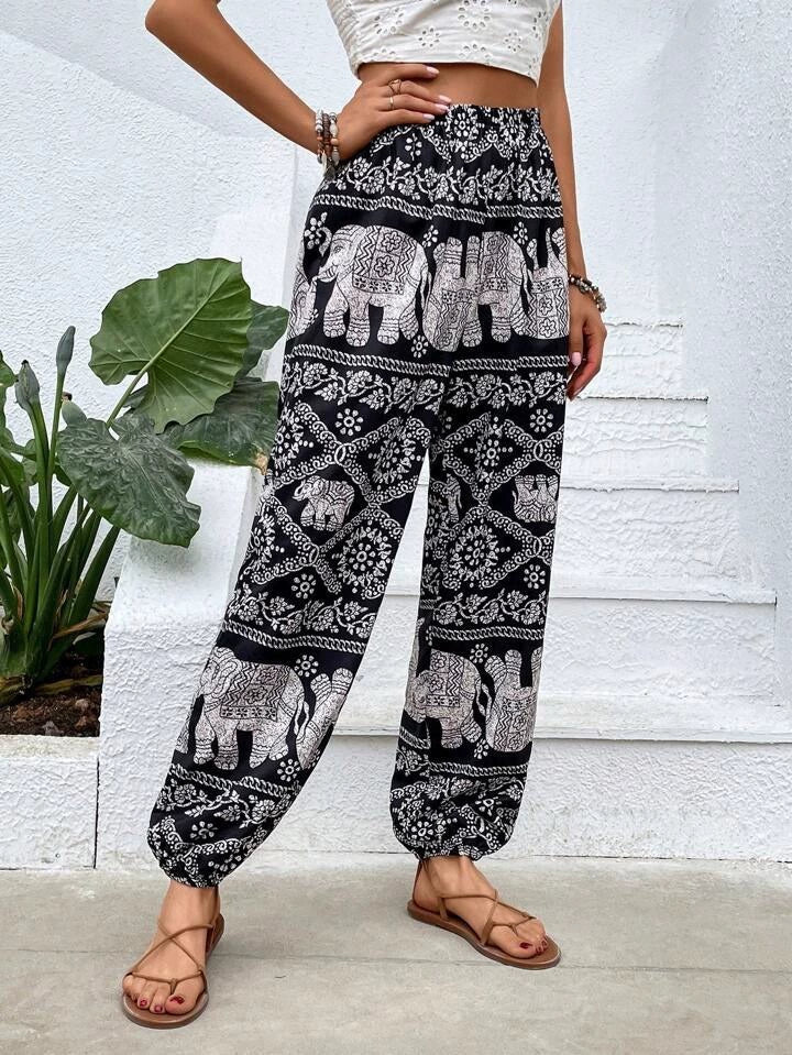 Boho Elephant Women's Harem Trouser