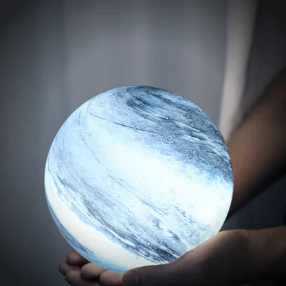 LunaGlow – Elegant Glass Moon Lamp with Cosmic Detailing
