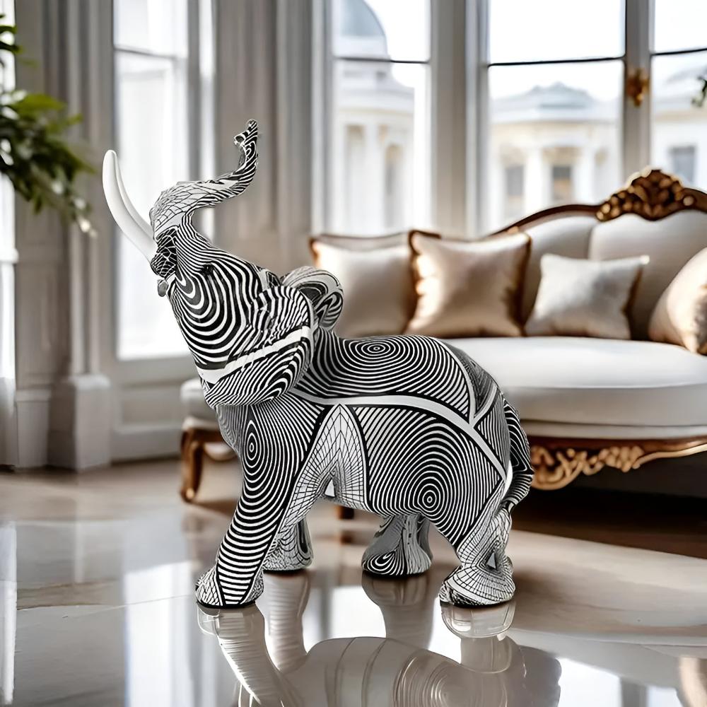 Brio – Artistic Elephant Figurine with Spiral Design