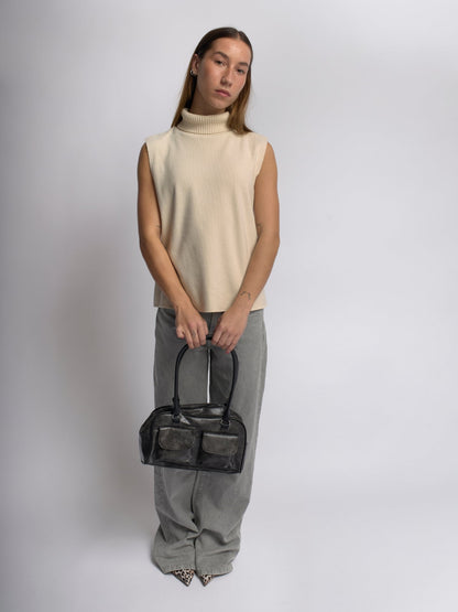 LuxeCraft - Sleek Distressed Leather Weekender Bag