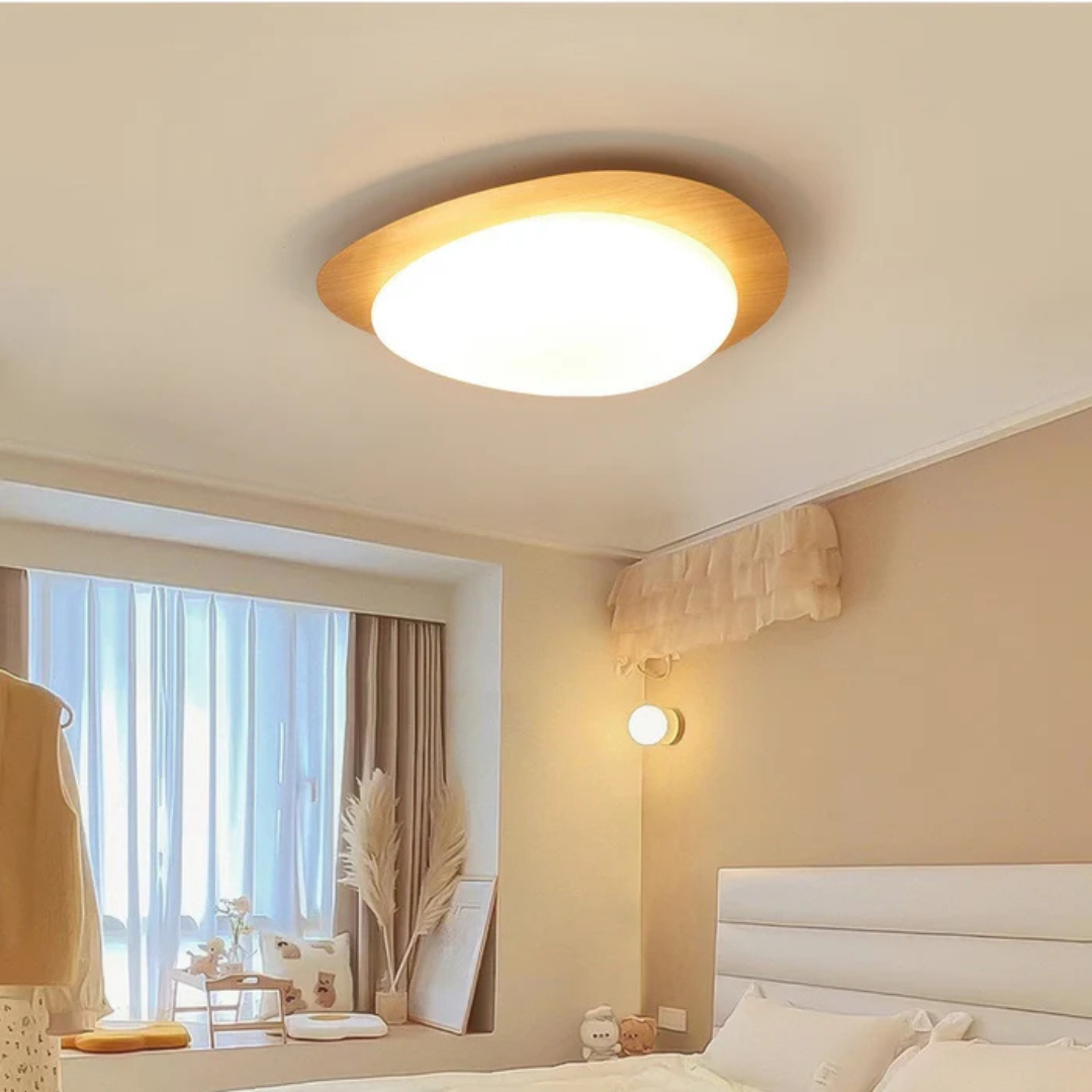 Opaline - Scandinavian wood grain ceiling lamp 3