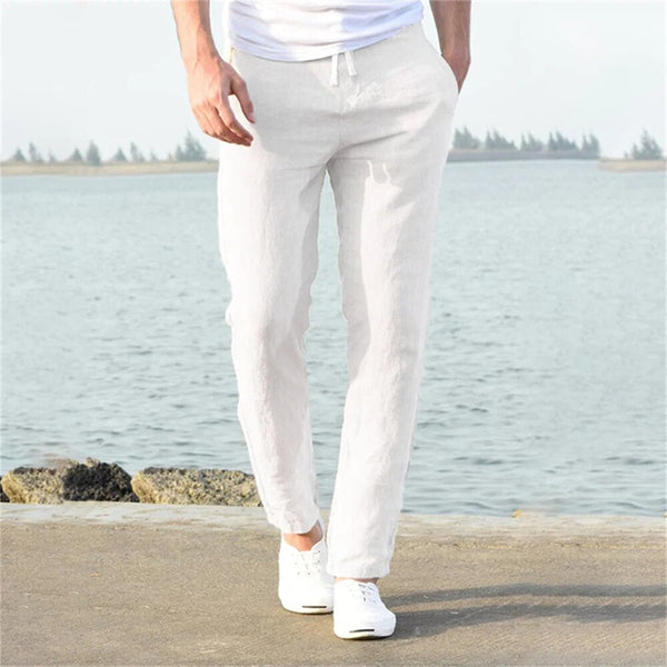 Men's Casual Lightweight Linen Trousers