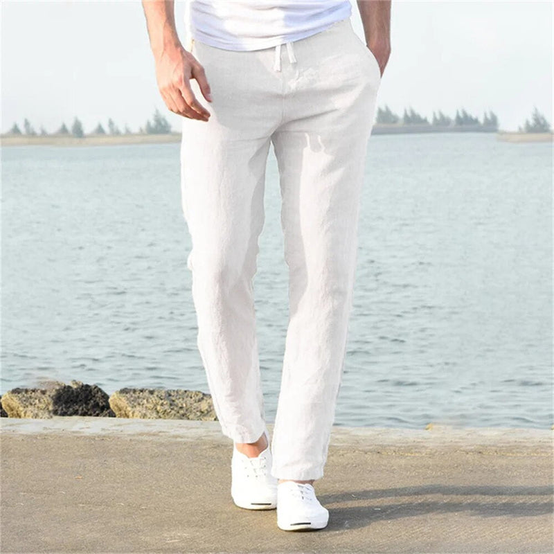 Men's Casual Lightweight Linen Trousers
