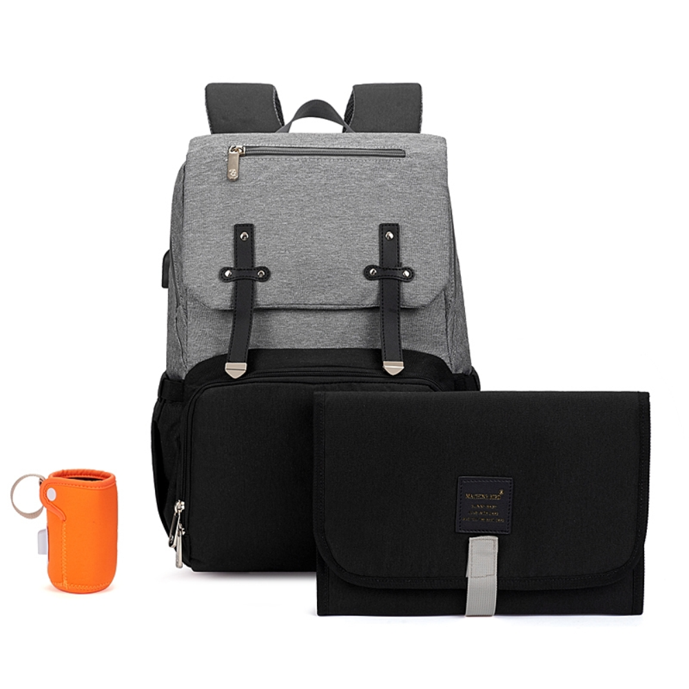 Luna - Baby Diaper Backpack with Bottle Warmer and Phone Charger