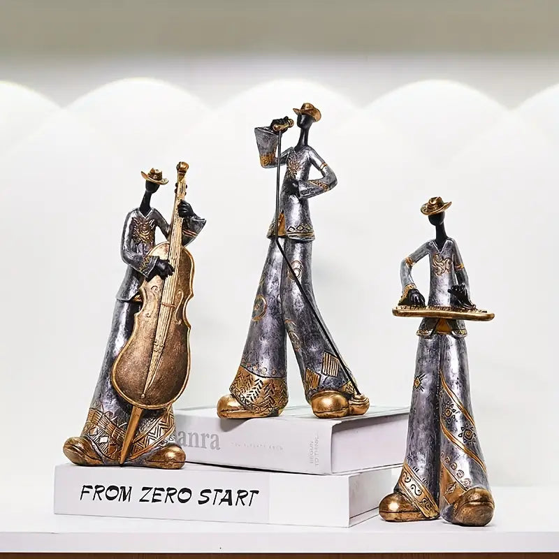 Jazz Vibes - Handmade Abstract Jazz Ensemble Statues for Unique Home Decor-3
