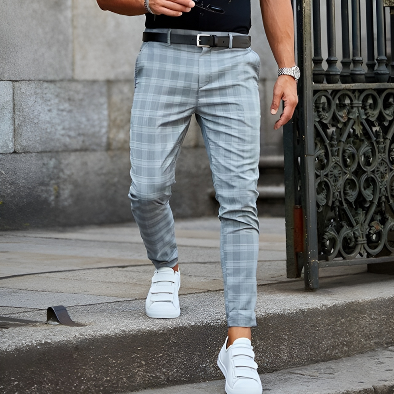 Nolan – Slim Fit Men's Checked Trousers