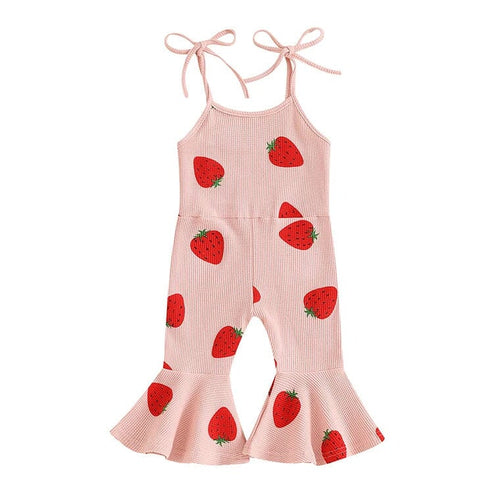 BERRY BLISS - Cute Strawberry Flared Baby Girls Jumpsuit