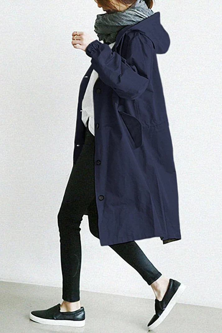 Women's Waterproof Trench Coat with Hood
