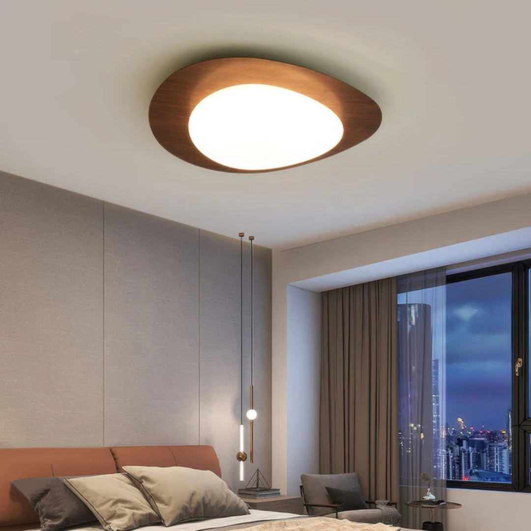 Opaline - Scandinavian wood grain ceiling lamp 4