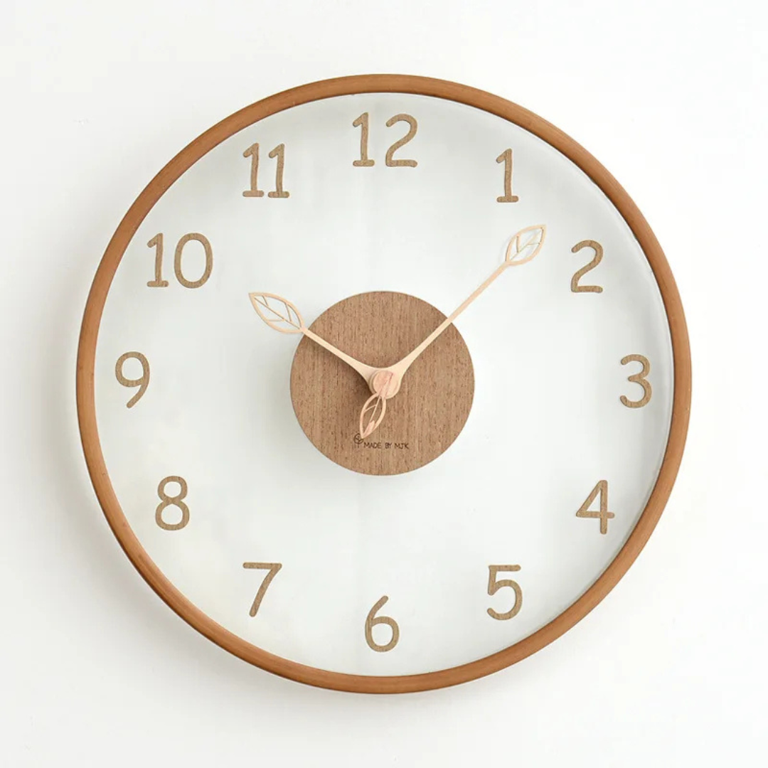 Nova - Modern Glass & Wooden Wall Clock