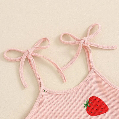 BERRY BLISS - Cute Strawberry Flared Baby Girls Jumpsuit