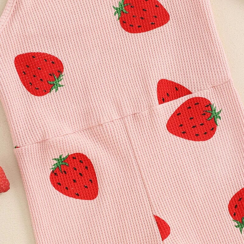 BERRY BLISS - Cute Strawberry Flared Baby Girls Jumpsuit