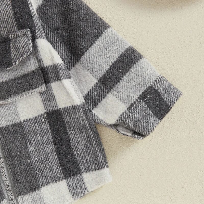 CocoBaby - Cozy Plaid Hooded Baby Jacket