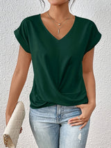 Livia – Draped Women's V-Neck Blouse
