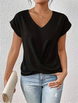 Livia – Draped Women's V-Neck Blouse