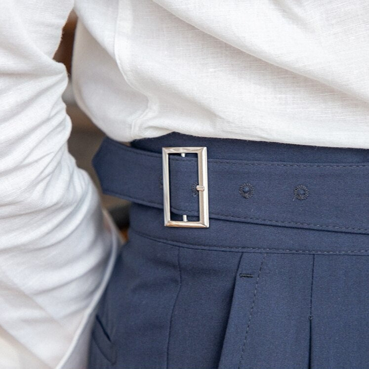 Men’s High-Waist Pleated Trousers