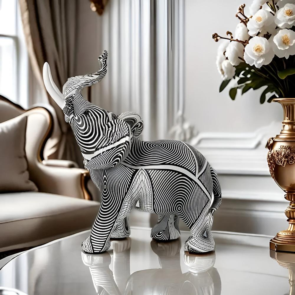 Brio – Artistic Elephant Figurine with Spiral Design