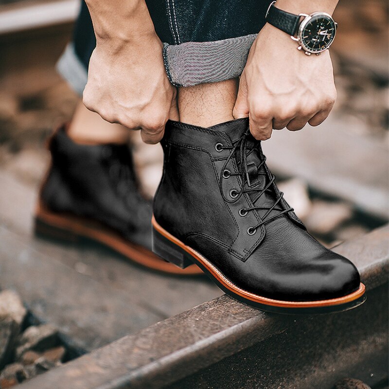 Evander - Men's Stylish Lace-Up Ankle Boots