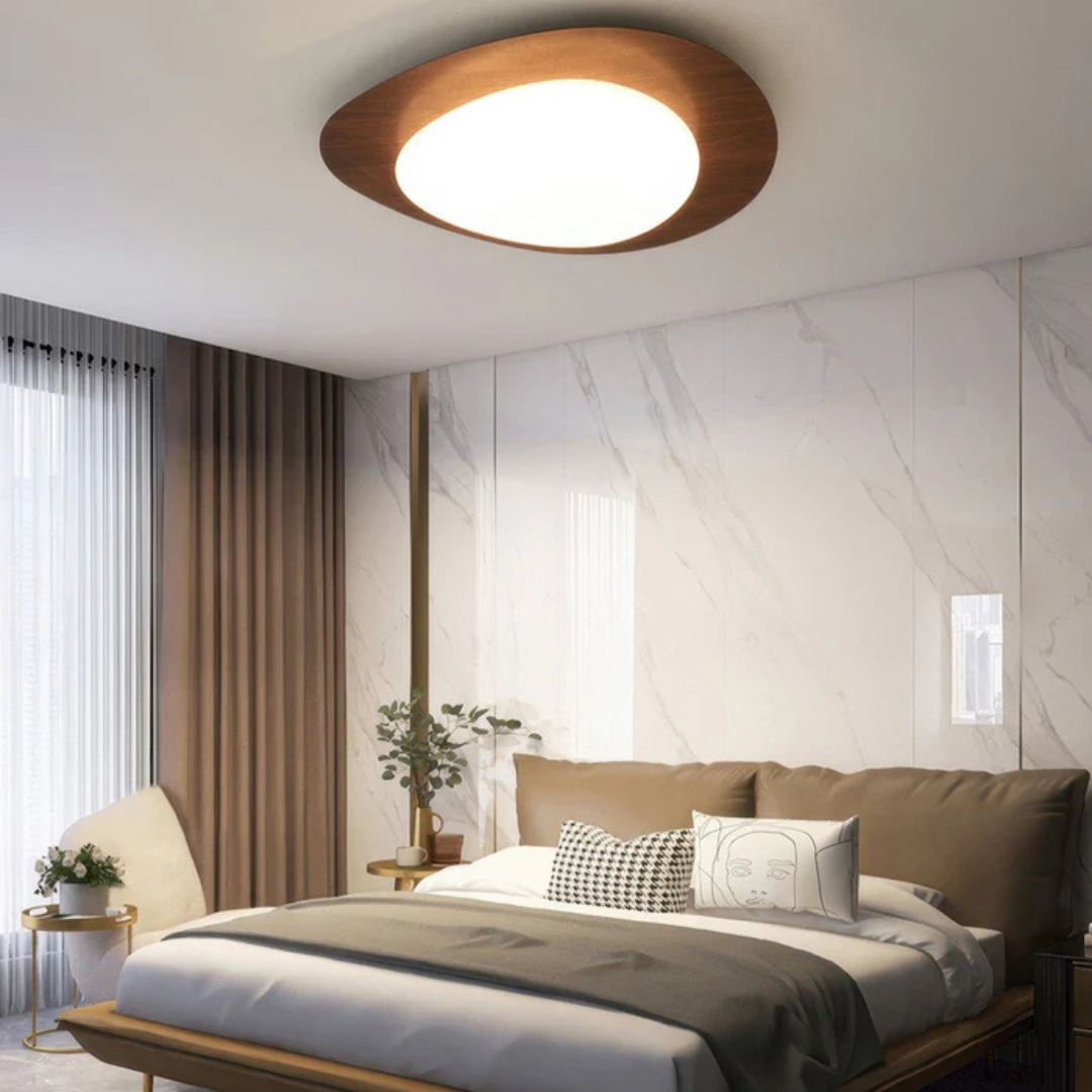 Opaline - Scandinavian wood grain ceiling lamp 2