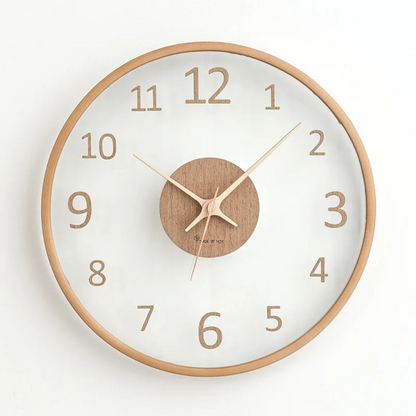 Nova - Modern Glass & Wooden Wall Clock