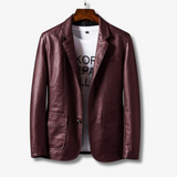 Davids – Faux Women's Leather Jacket with Stand Collar