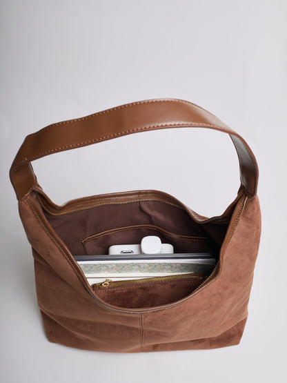 Sienna Luxe – Versatile Suede Leather Tote Bag