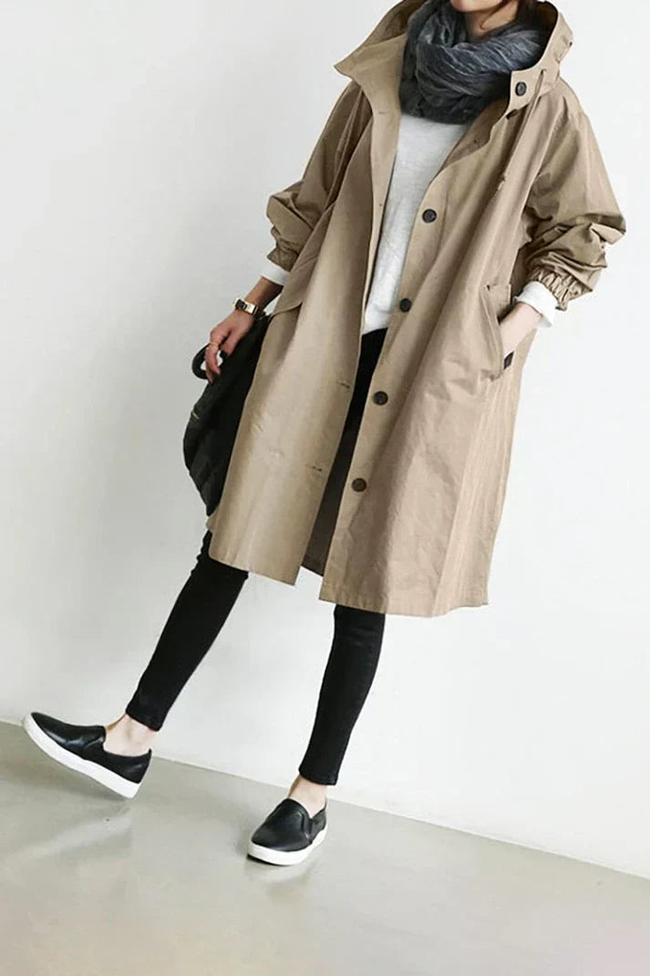 Women's Waterproof Trench Coat with Hood
