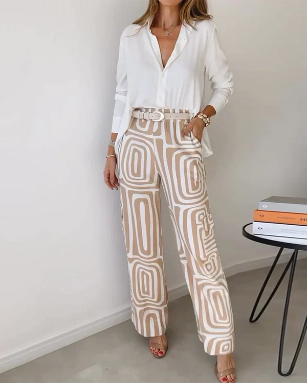 Candela - Women's Chic Blouse and Trouser Set