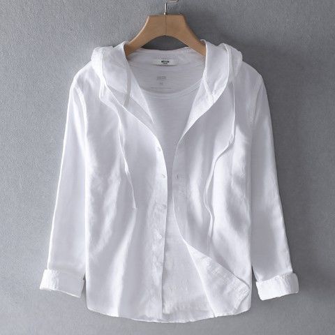Liano – Casual Men’s Linen Shirt Hoodie