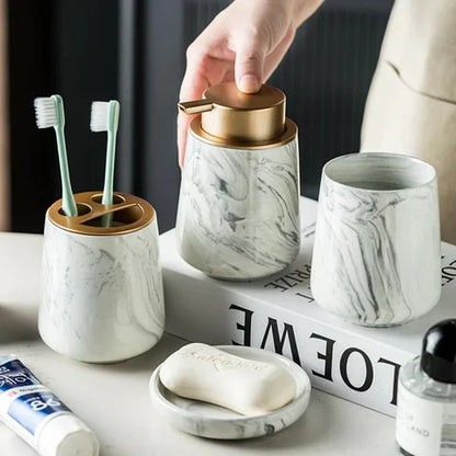Nordica – Marble Bathroom Accessory Set with Minimalist Design