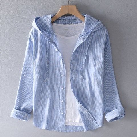 Liano – Casual Men’s Linen Shirt Hoodie