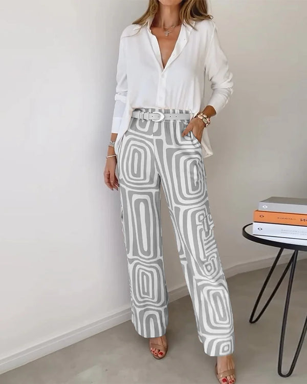 Candela - Women's Chic Blouse and Trouser Set