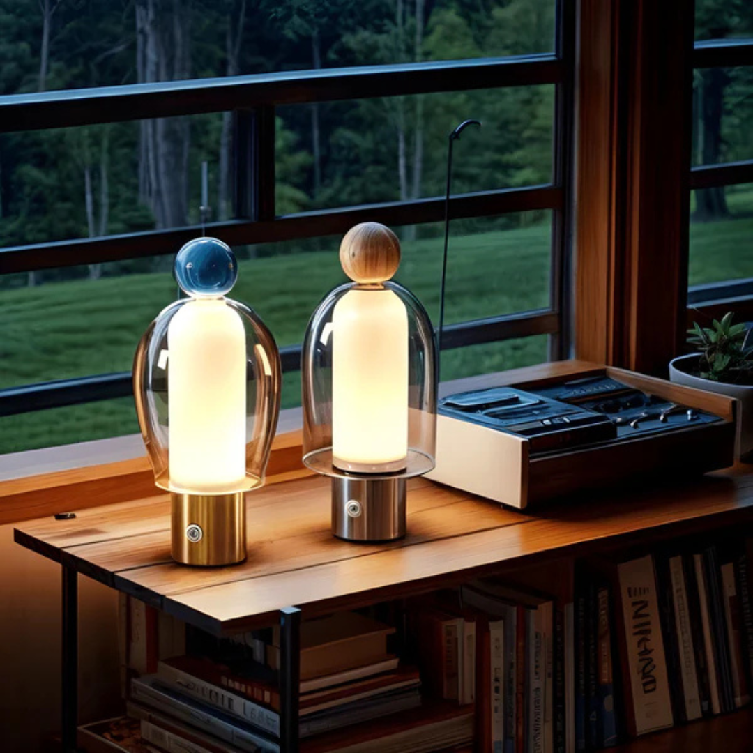 Cordless LED Table Lamp - Stylish Rechargeable Bedside Lamp for Living Room-2