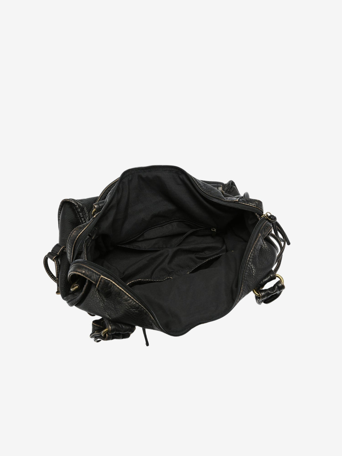 Adriana - Black Shoulder Bag in Vegan Leather with Versatile Carry Options for Women-6