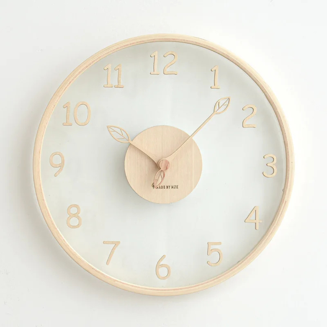 Nova - Modern Glass & Wooden Wall Clock