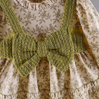 LEAFY CHARM - Whimsical Green Leaf Baby Dress