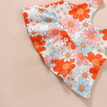Lily Rose - Floral Top & Striped Flared Pants Baby Girl Set