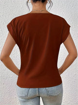 Livia – Draped Women's V-Neck Blouse