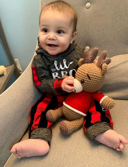 Cozy Plaid Baby Boy Hoodie & Pants