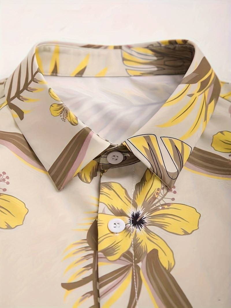 Kai - Tropical Print Men's Short Sleeve Shirt