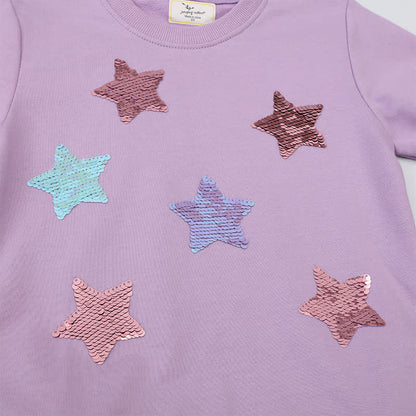 TwinkleTots - Purple Star Tulle Baby Dress