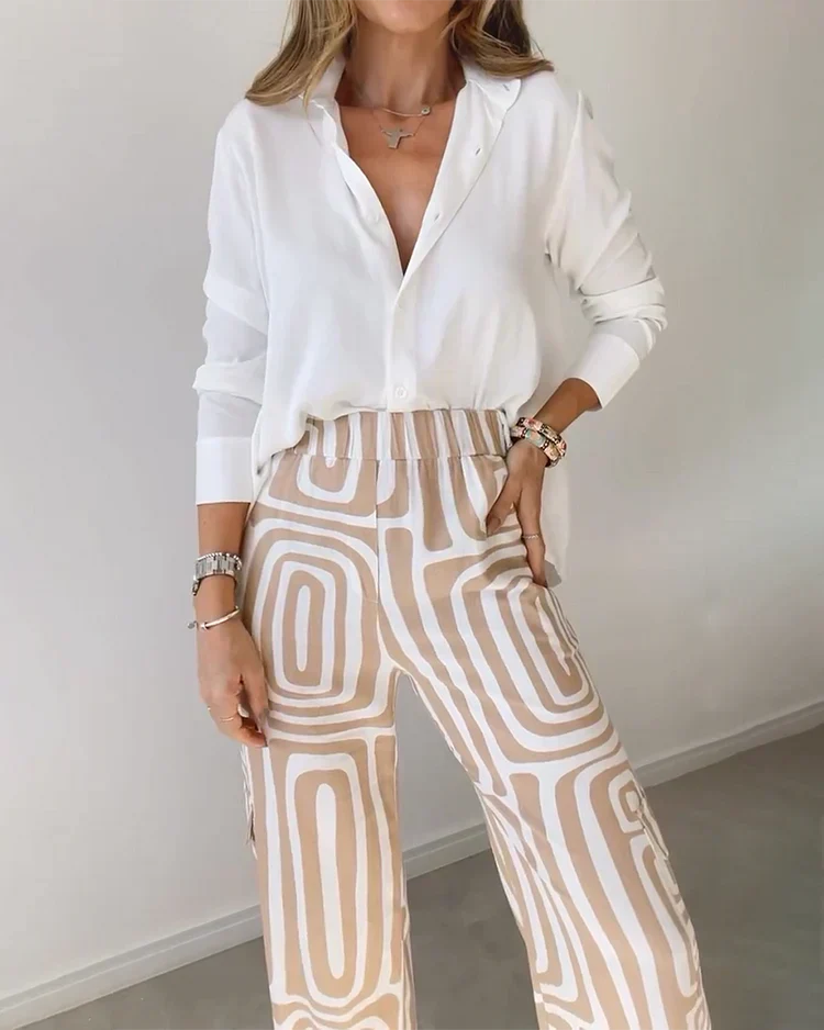 Candela - Women's Chic Blouse and Trouser Set