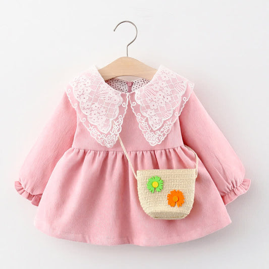 LaceBloom - Flower Lace Baby Dress with Matching Bag