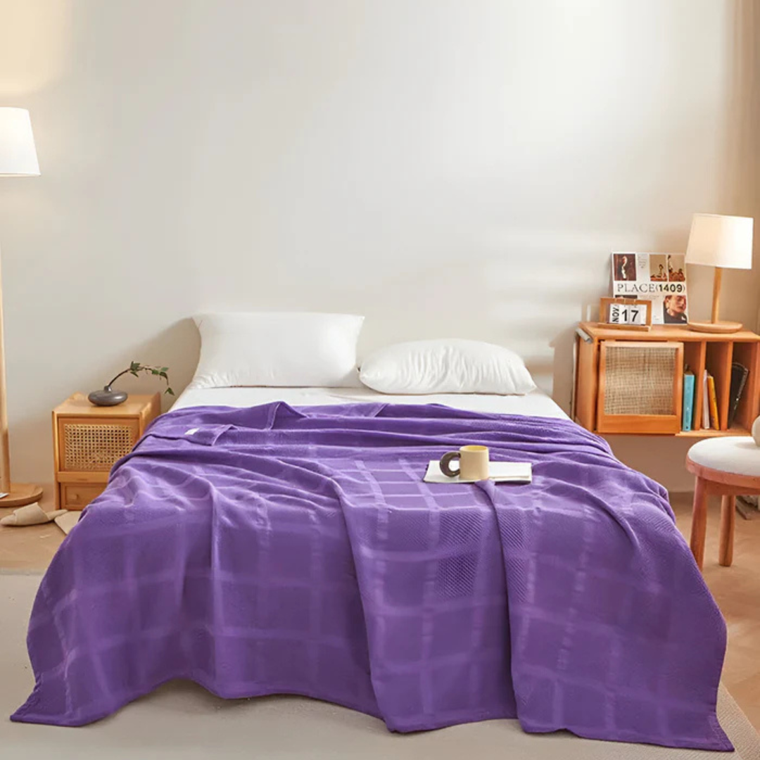 CozyVibe - Soft Waffle Fleece Throw