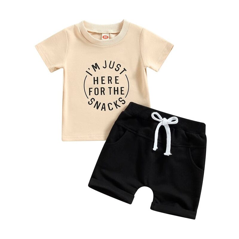 SnackTime - Comfy Solid Baby Shorts Set