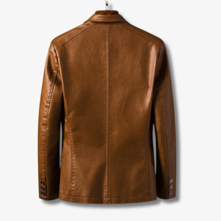 Davids – Faux Women's Leather Jacket with Stand Collar